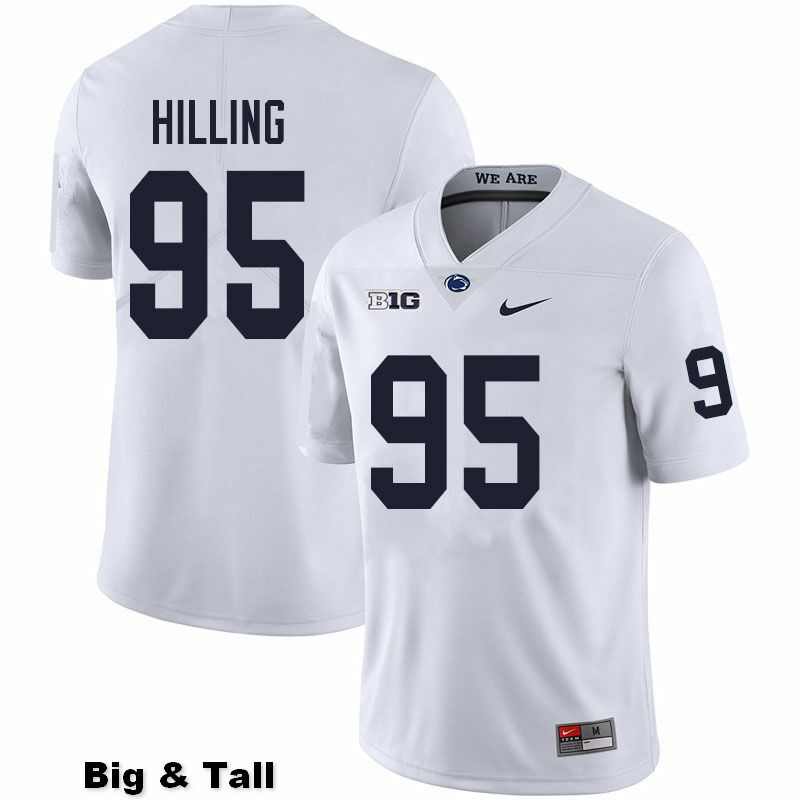 NCAA Nike Men's Penn State Nittany Lions Vlad Hilling #95 College Football Authentic Big & Tall White Stitched Jersey DKQ8798MX